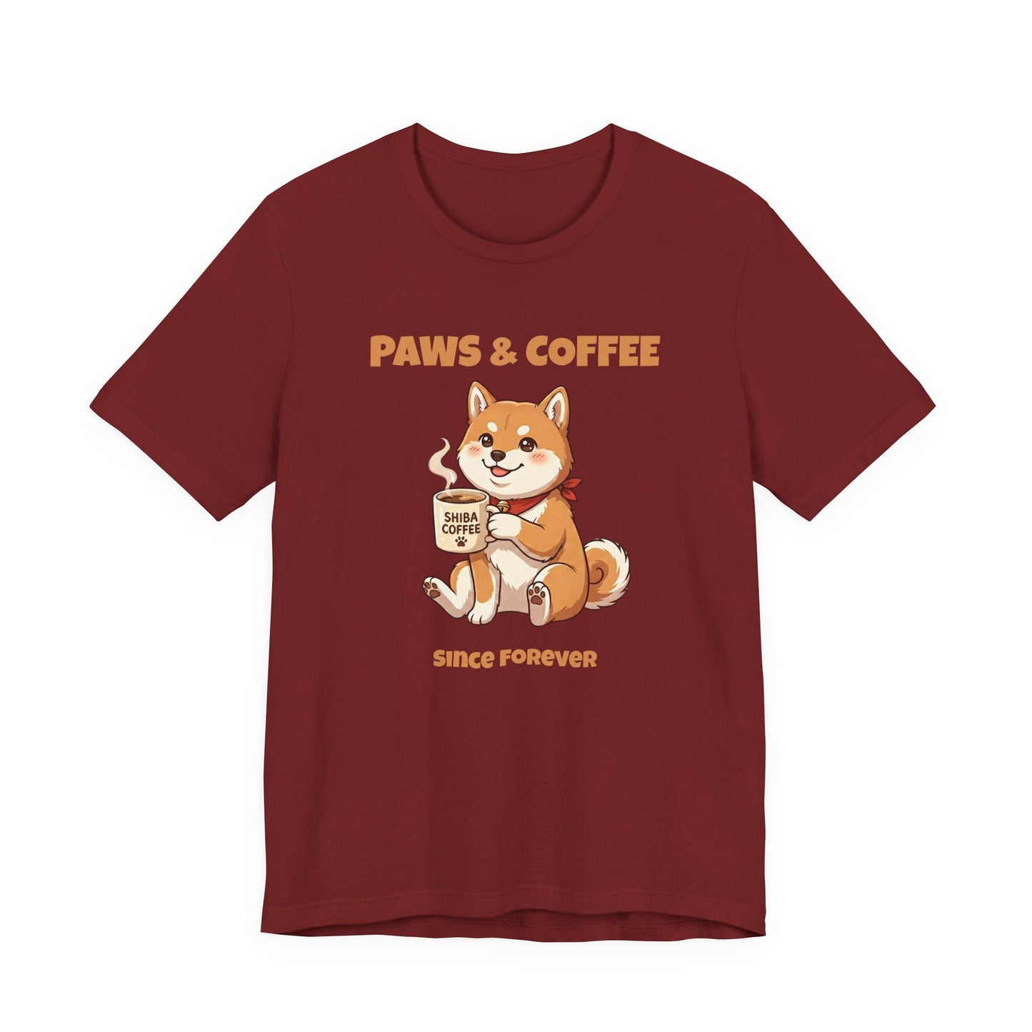 Paws & Coffee Shiba Inu Cute Dog Coffee Lover T-Shirt