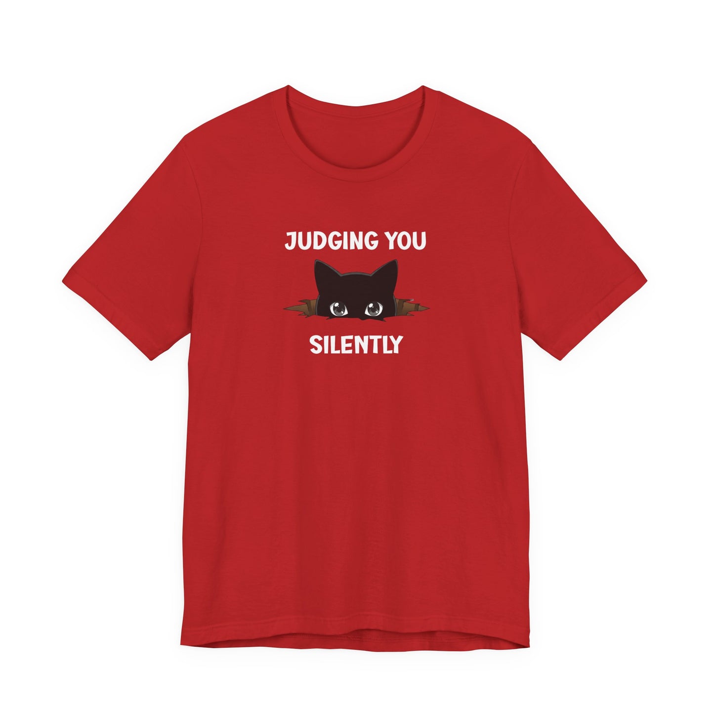Judging You Silently Funny Black Cat T-Shirt