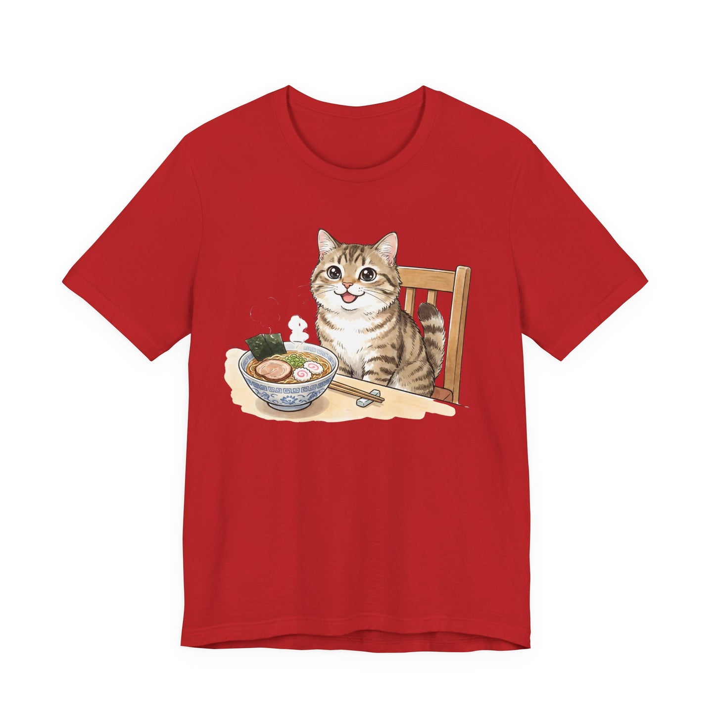 Cute Kitty with Ramen Bowl Graphic T-Shirt