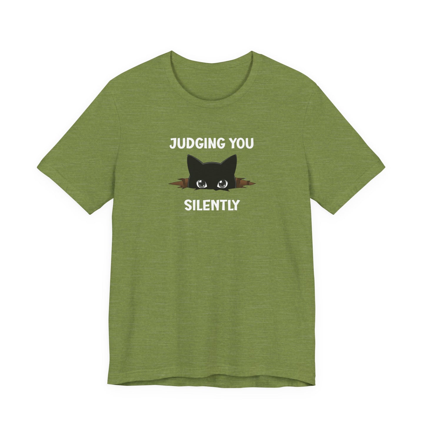 Judging You Silently Funny Black Cat T-Shirt