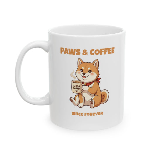 Paws & Coffee Anime Style Latte Coffee Ceramic Mug (11oz, 15oz)