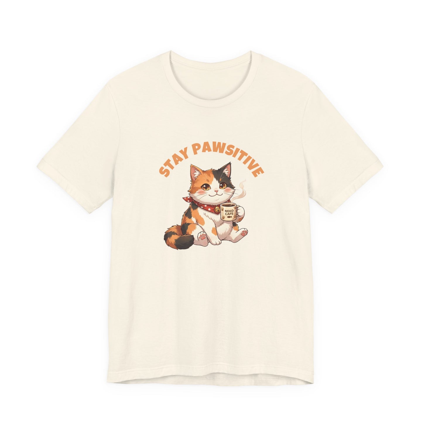 Stay Pawsitive — Cute Calico Cat Graphic T-Shirt