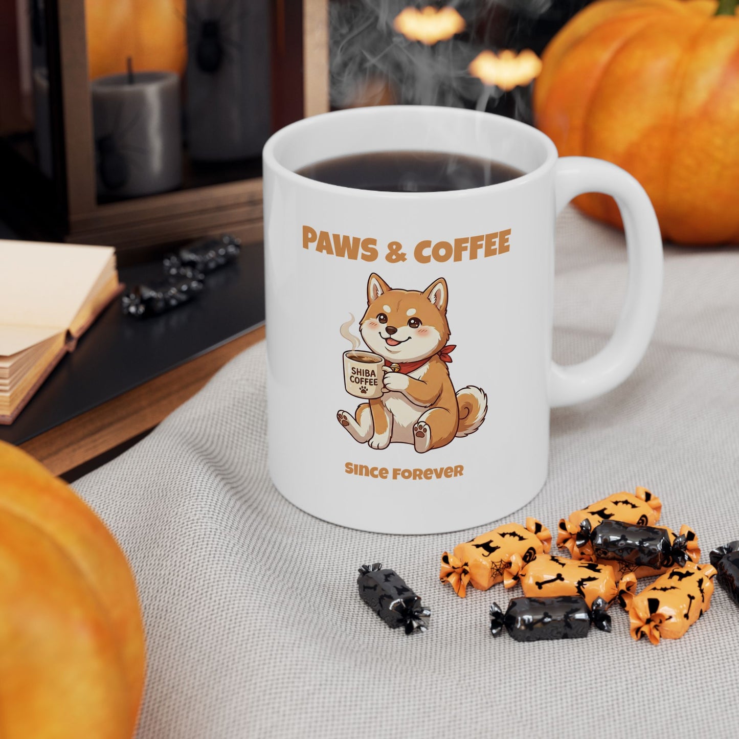 Paws & Coffee Anime Style Latte Coffee Ceramic Mug (11oz, 15oz)