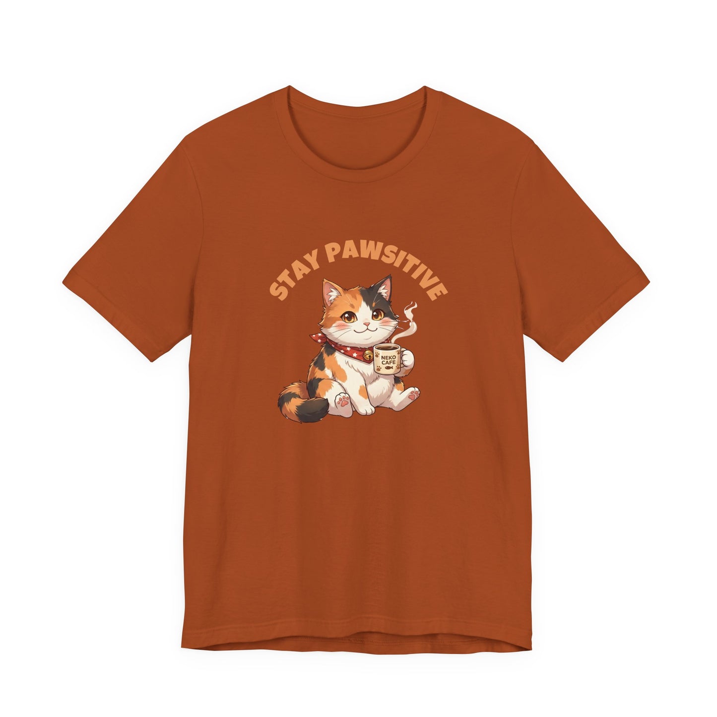 Stay Pawsitive — Cute Calico Cat Graphic T-Shirt