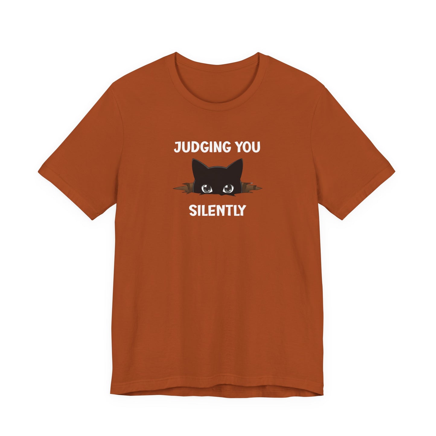 Judging You Silently Funny Black Cat T-Shirt