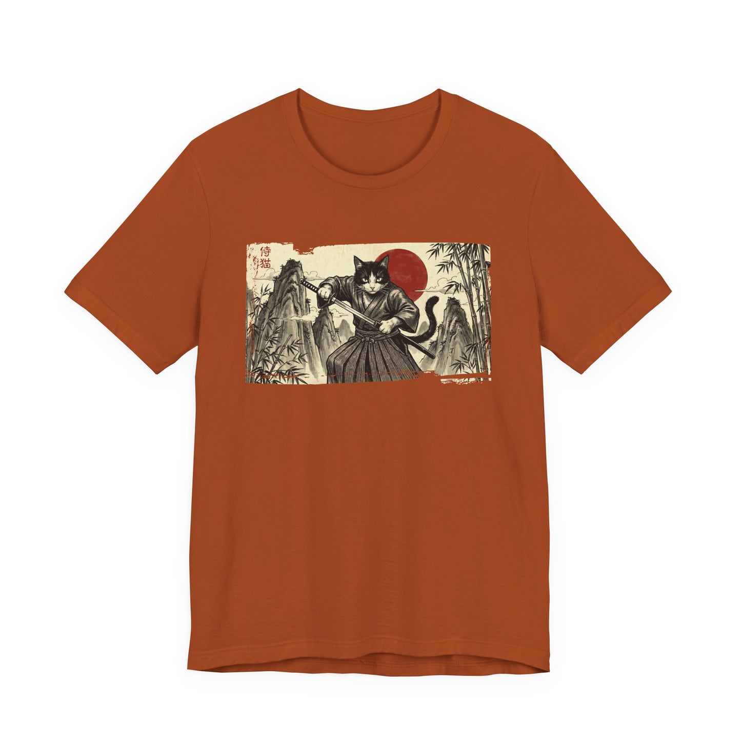 Samurai Cat — Japanese Vintage Ukiyo-e Art Graphic T-Shirt