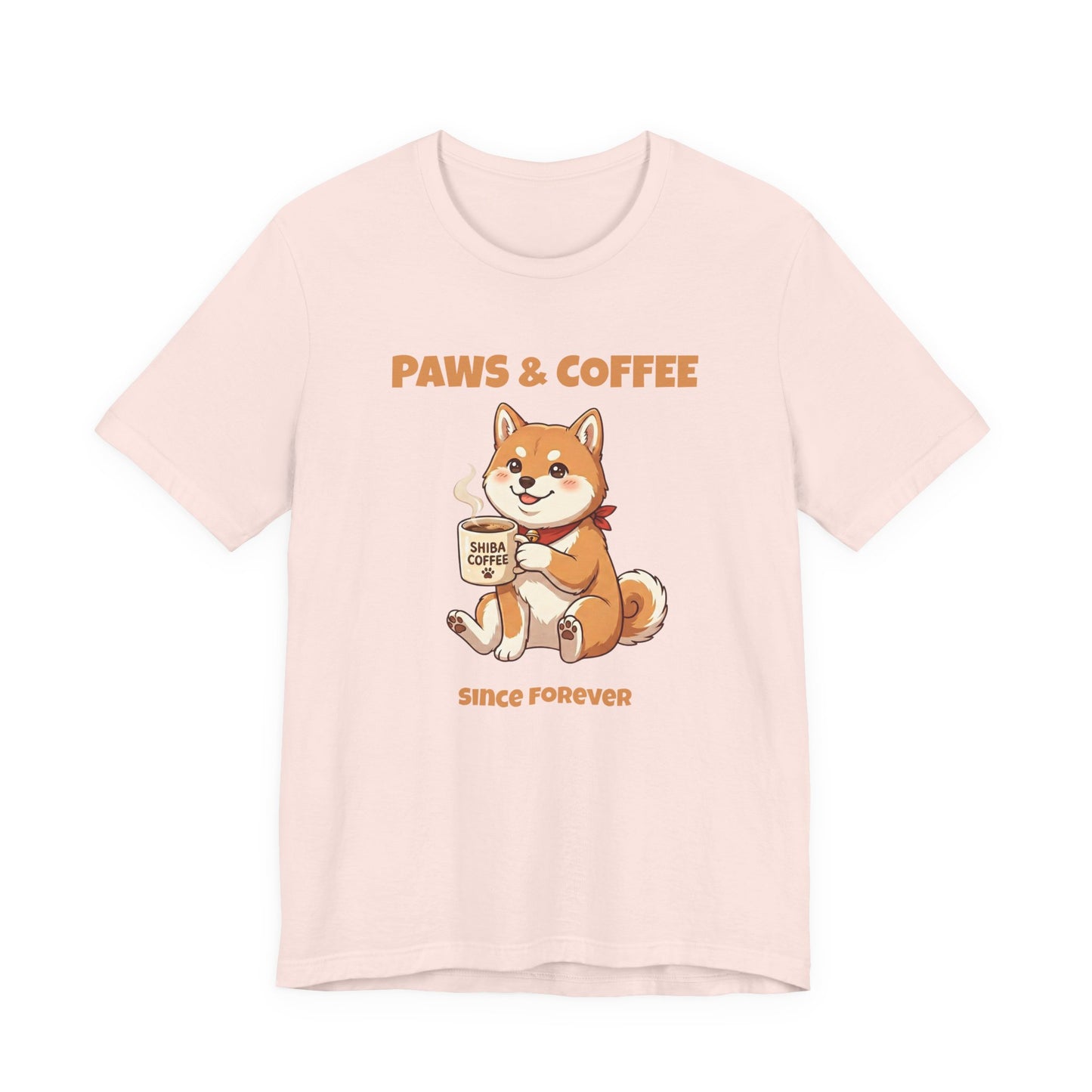 Paws & Coffee Shiba Inu Cute Dog Coffee Lover T-Shirt