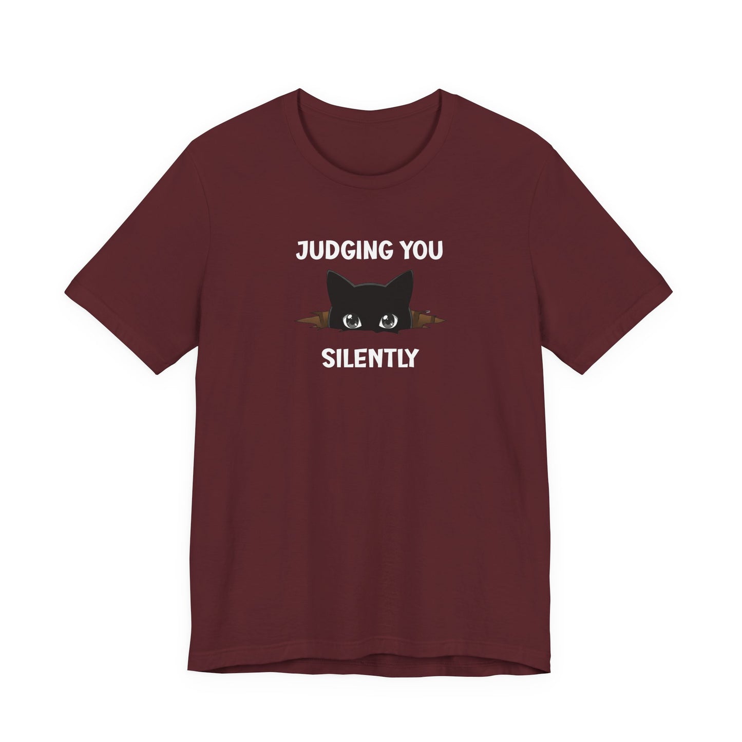 Judging You Silently Funny Black Cat T-Shirt