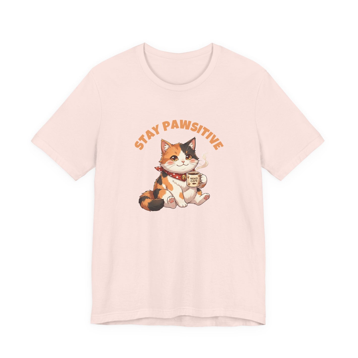Stay Pawsitive — Cute Calico Cat Graphic T-Shirt