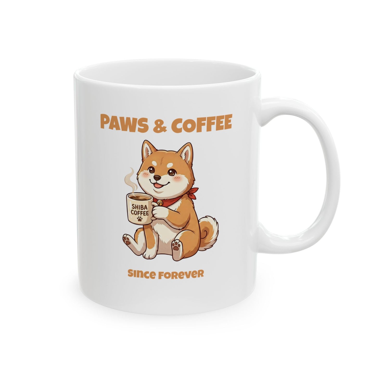 Paws & Coffee Anime Style Latte Coffee Ceramic Mug (11oz, 15oz)