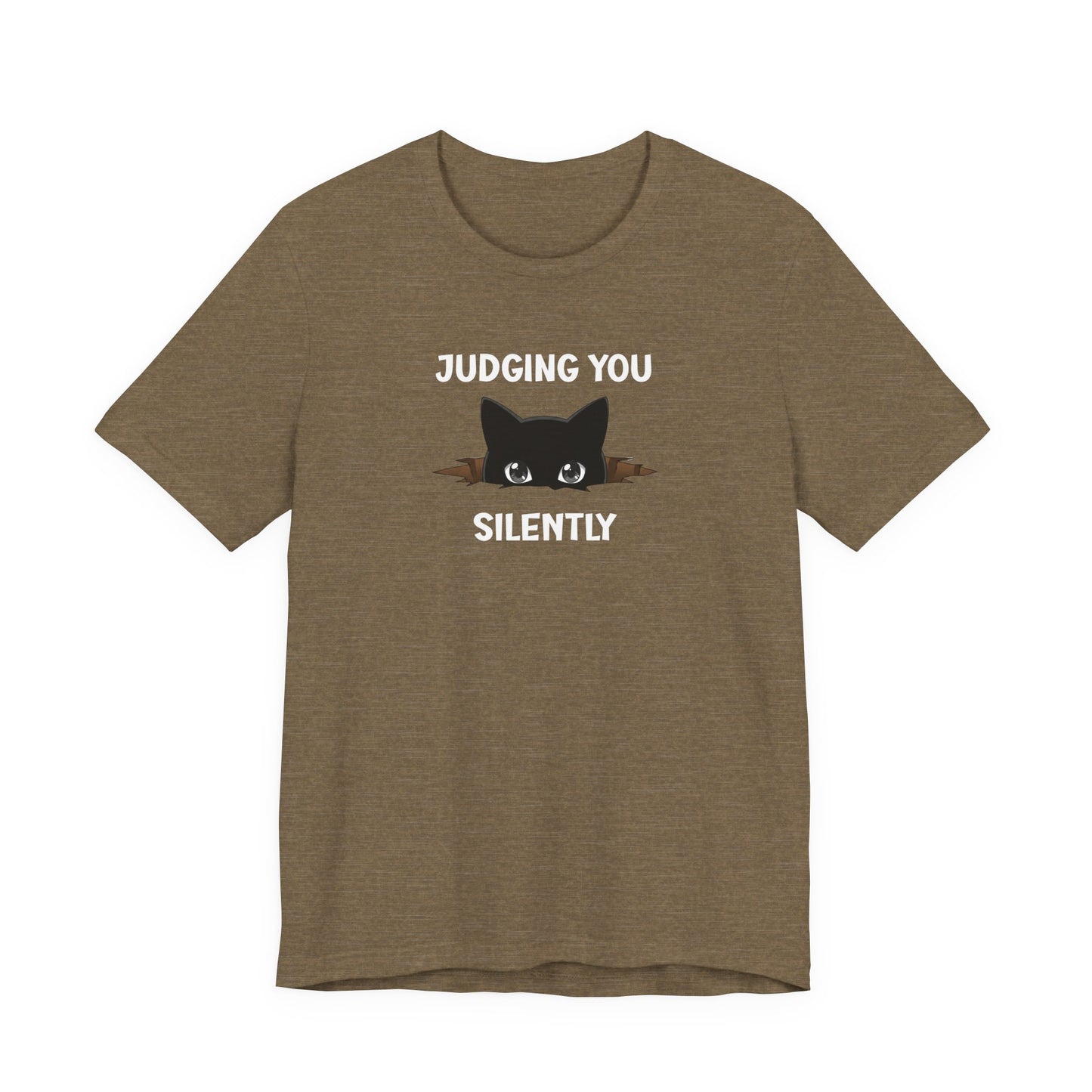 Judging You Silently Funny Black Cat T-Shirt