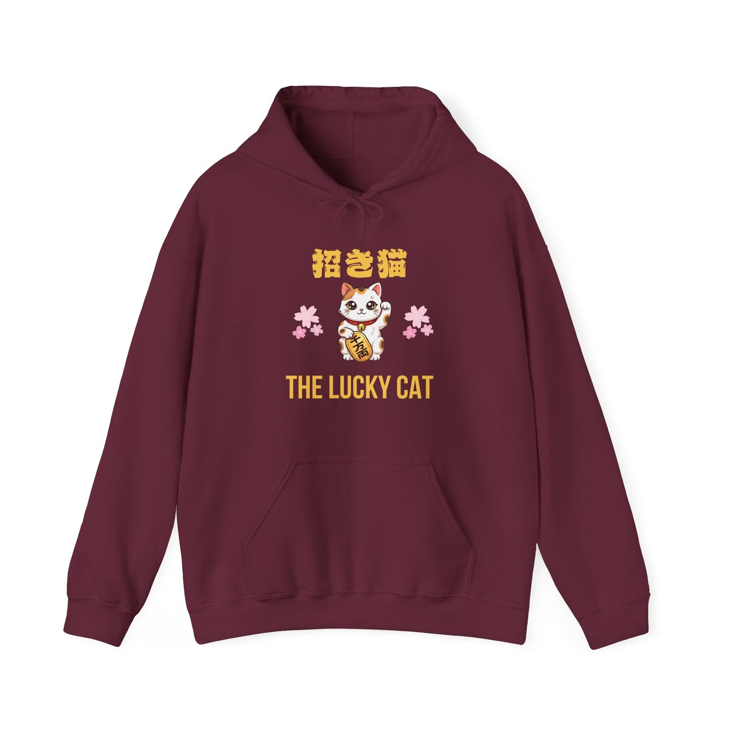 Maneki Neko Cute Japanese Lucky Cat Hoodie