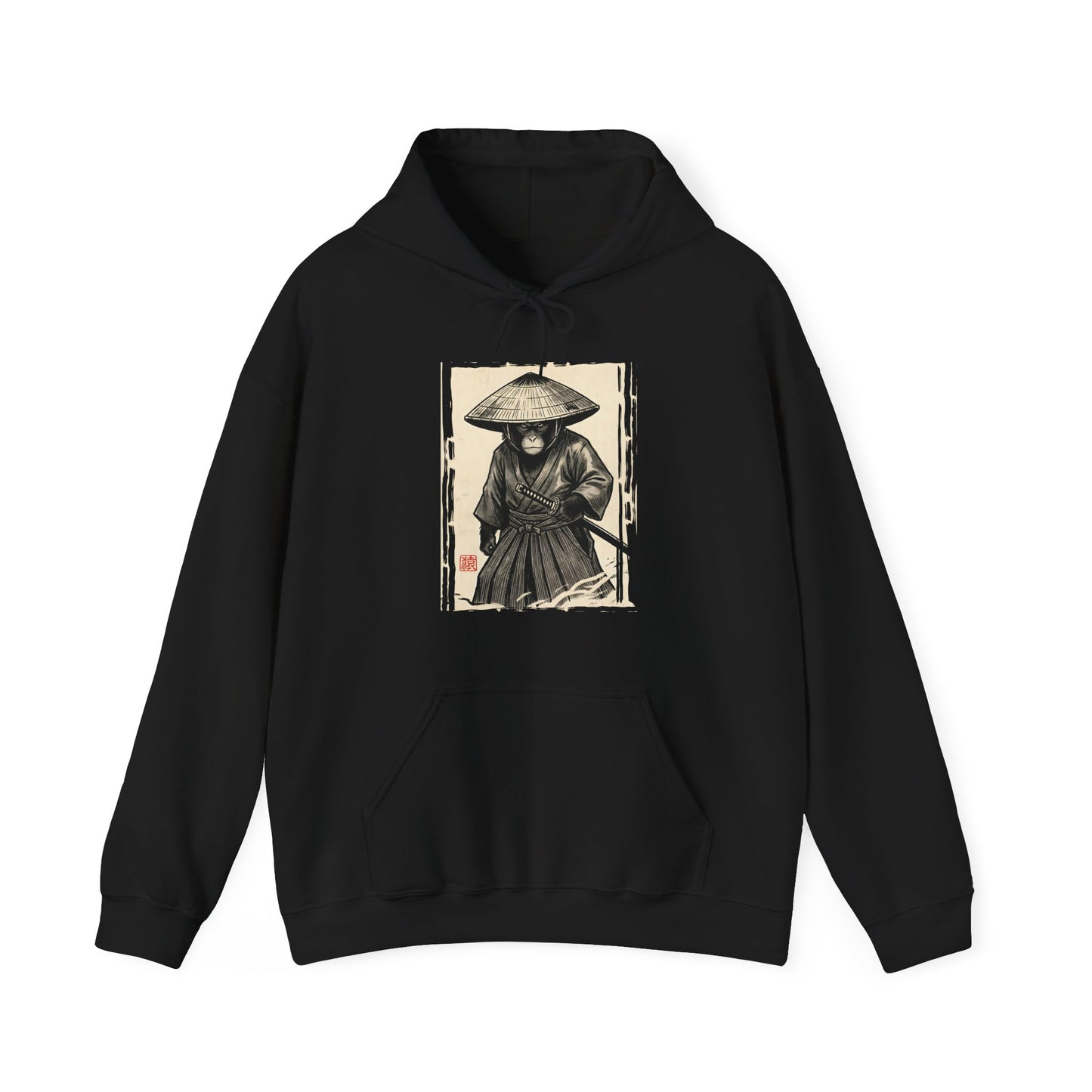 Samurai Wanderer — Vintage Japanese Ink Art Hoodie