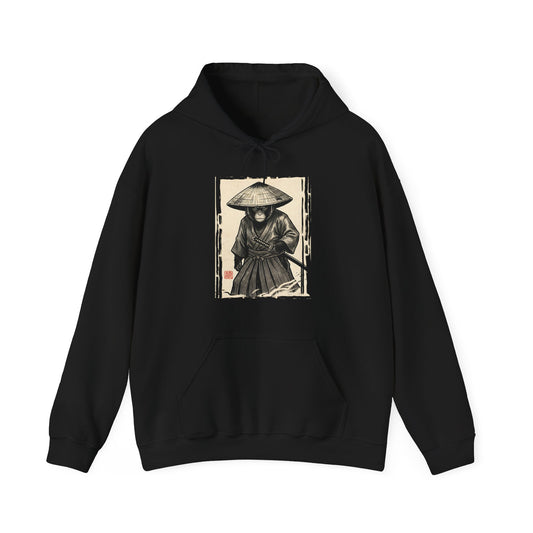 Samurai Wanderer — Vintage Japanese Ink Art Hoodie