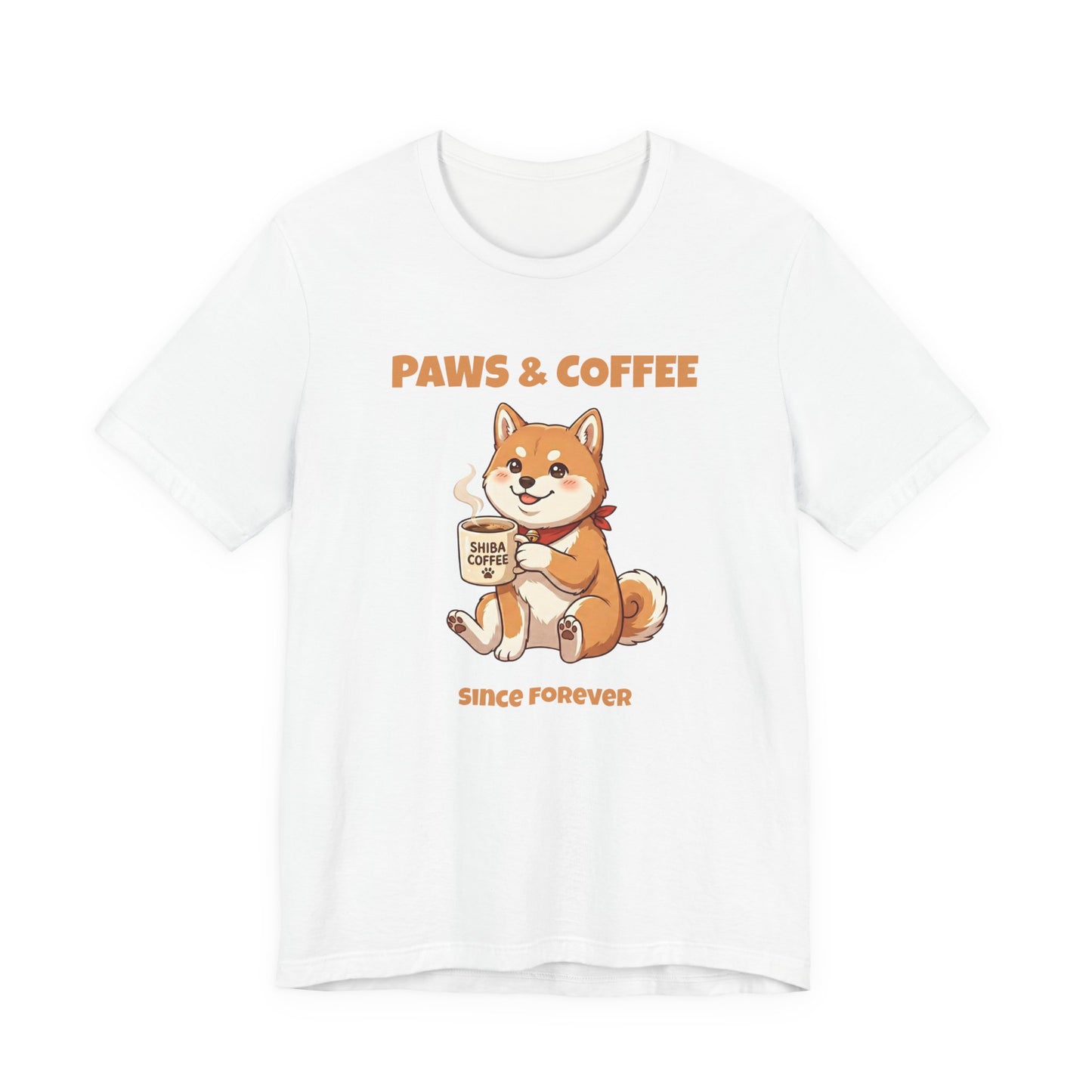 Paws & Coffee Shiba Inu Cute Dog Coffee Lover T-Shirt