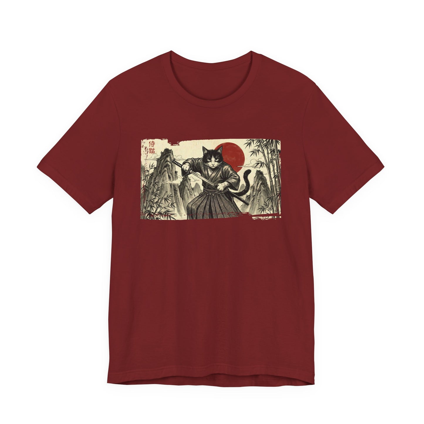 Samurai Cat — Japanese Vintage Ukiyo-e Art Graphic T-Shirt