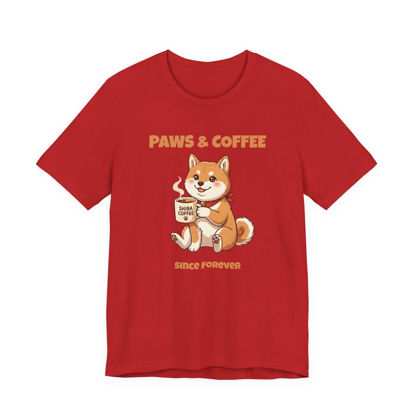 Paws & Coffee Shiba Inu Cute Dog Coffee Lover T-Shirt