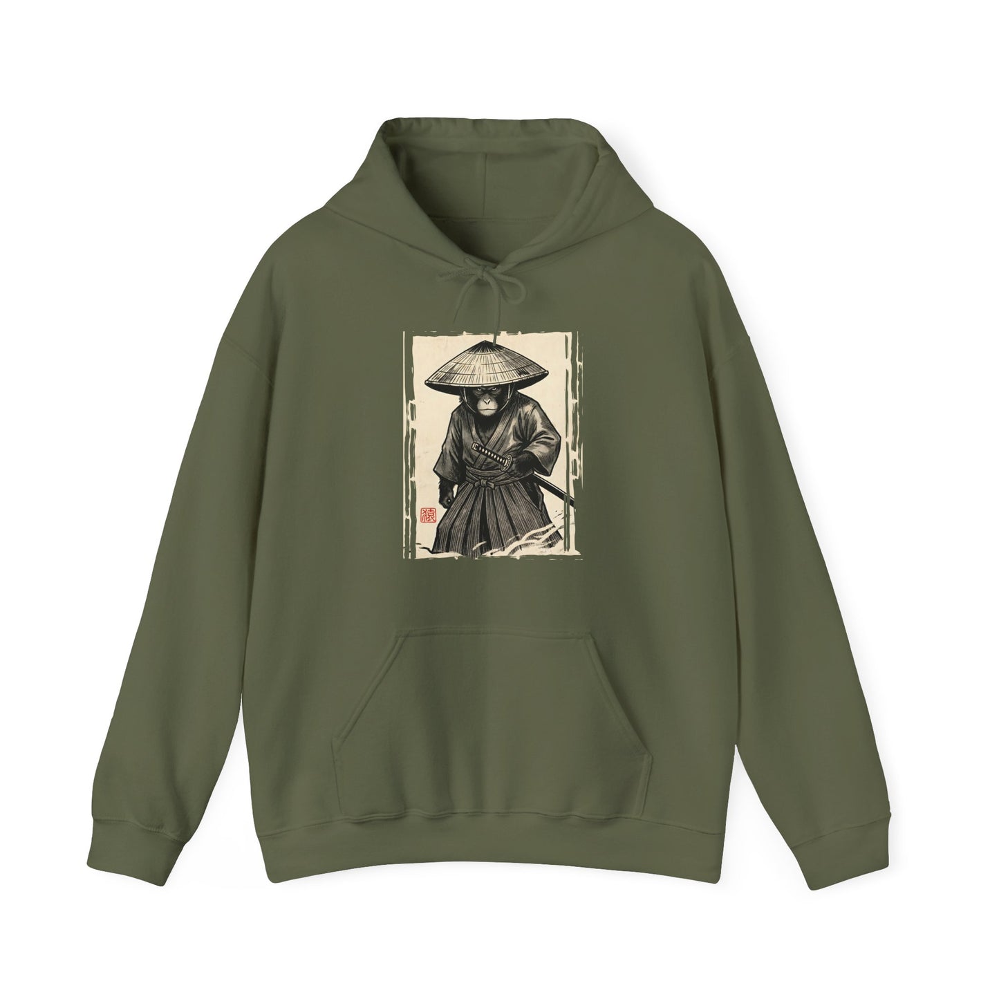 Samurai Wanderer — Vintage Japanese Ink Art Hoodie