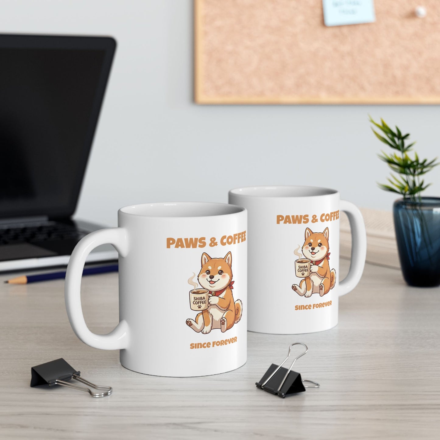 Paws & Coffee Anime Style Latte Coffee Ceramic Mug (11oz, 15oz)