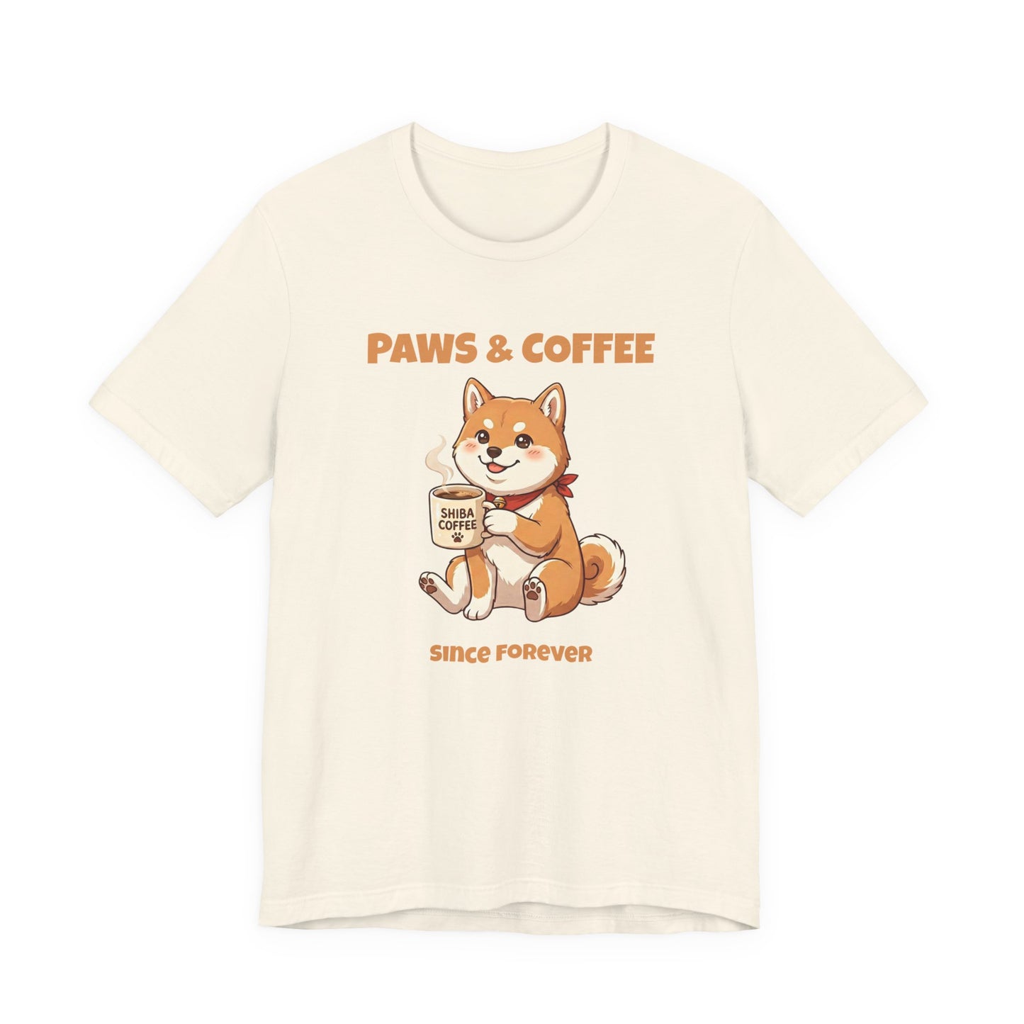 Paws & Coffee Shiba Inu Cute Dog Coffee Lover T-Shirt