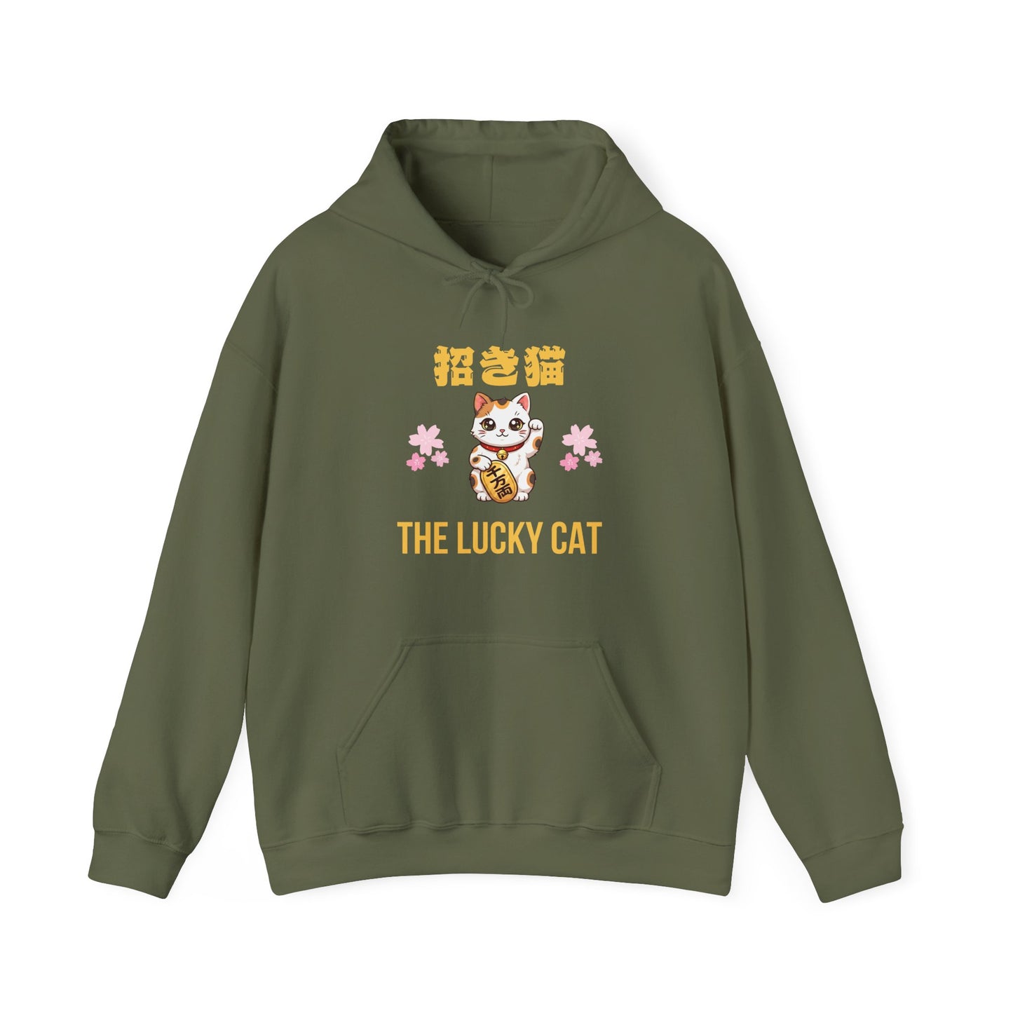 Maneki Neko Cute Japanese Lucky Cat Hoodie