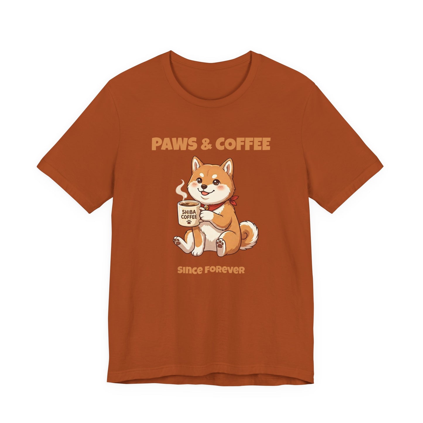 Paws & Coffee Shiba Inu Cute Dog Coffee Lover T-Shirt