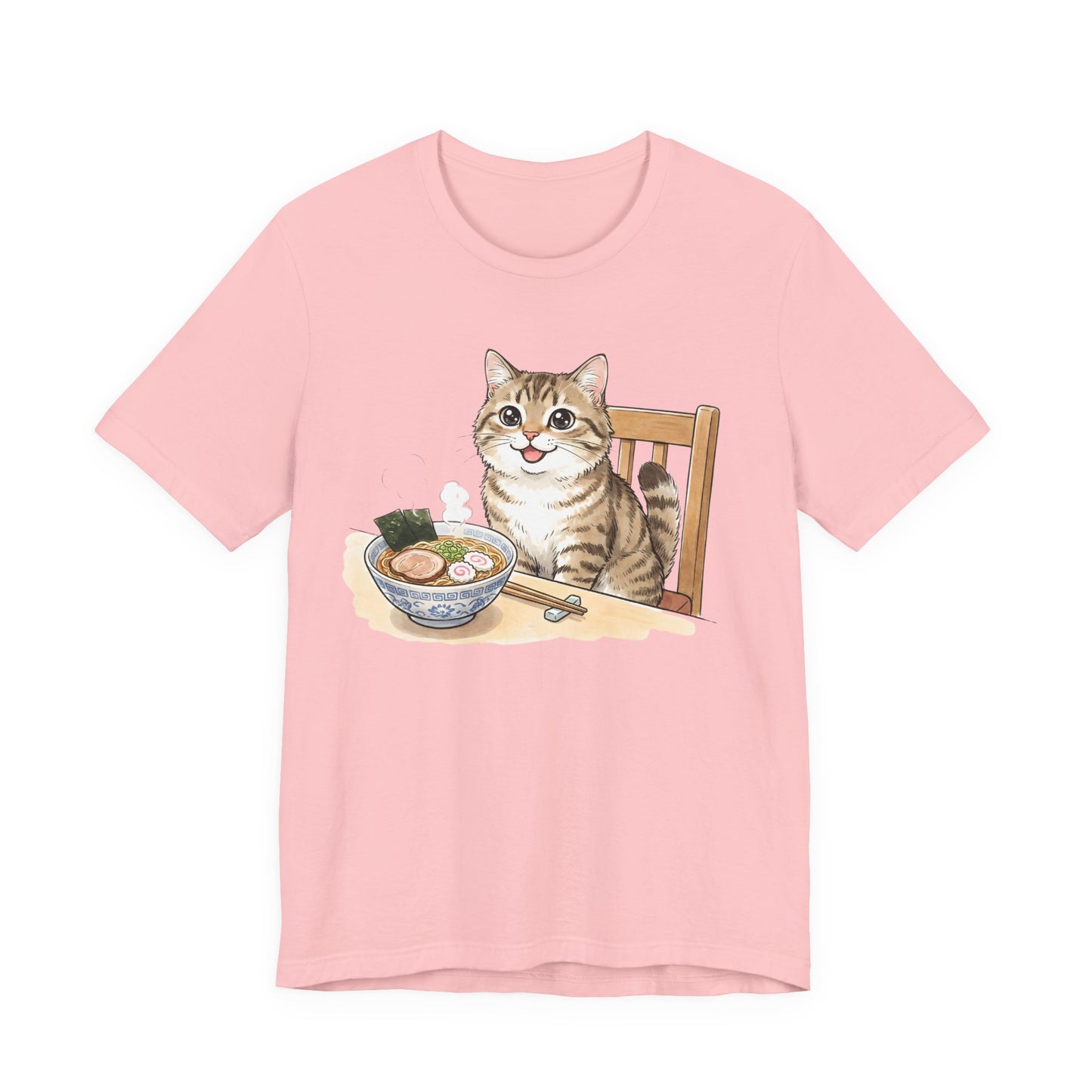 Cute Kitty with Ramen Bowl Graphic T-Shirt