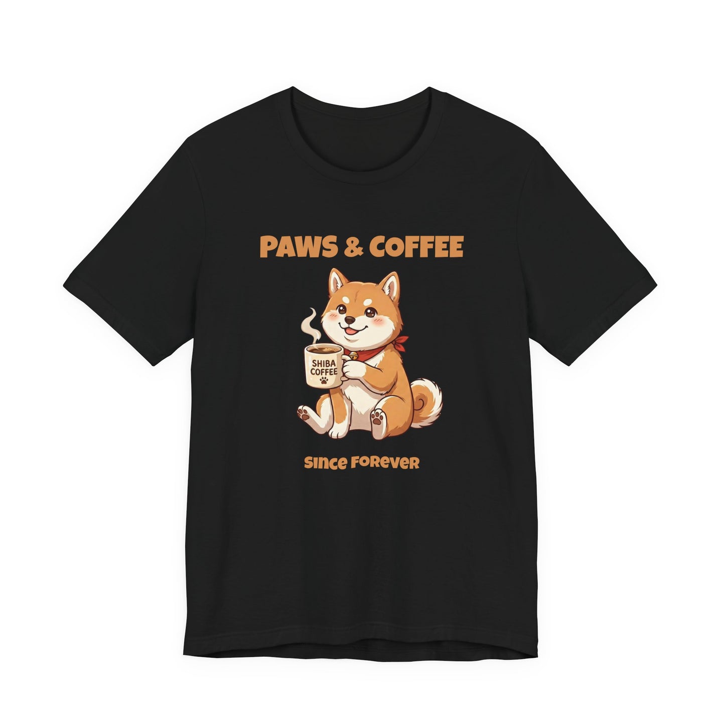 Paws & Coffee Shiba Inu Cute Dog Coffee Lover T-Shirt